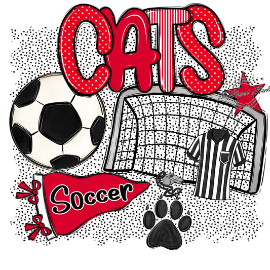 Cats Soccer Spirit-Red