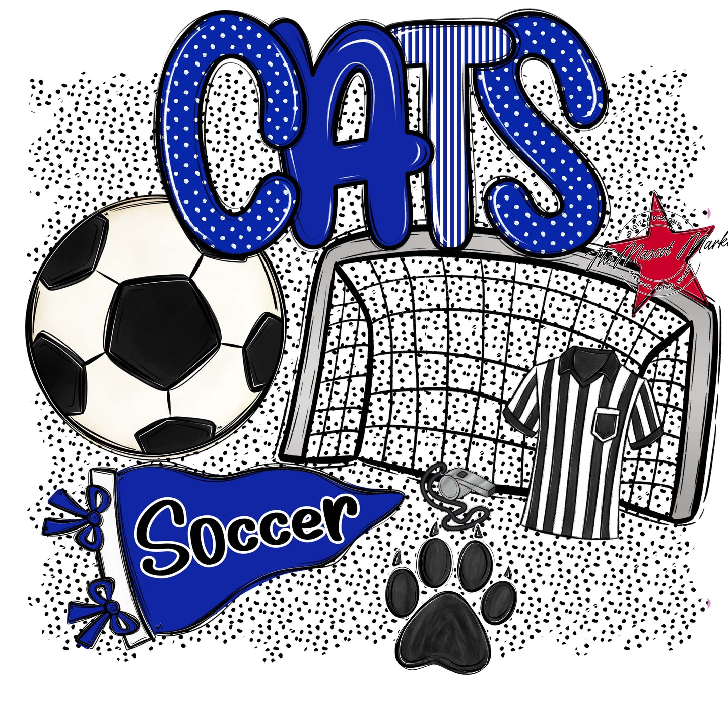 Cats Soccer Spirit-Royal Blue