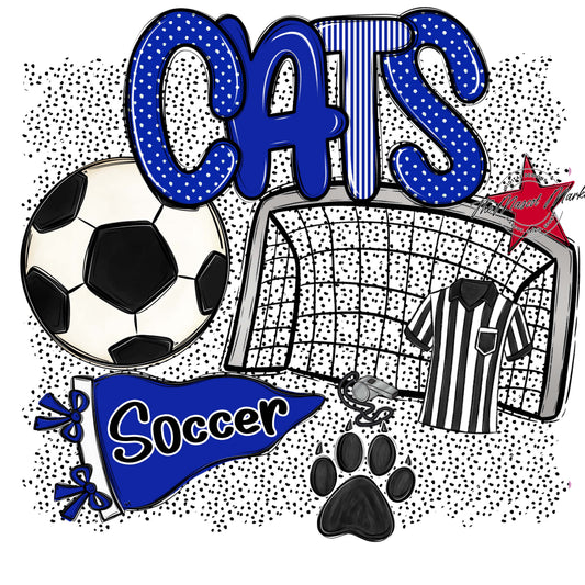 Cats Soccer Spirit-Royal Blue