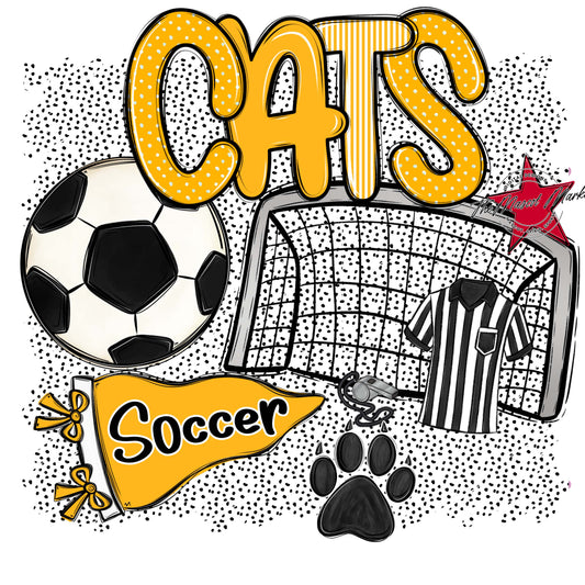 Cats Soccer Spirit-Yellow