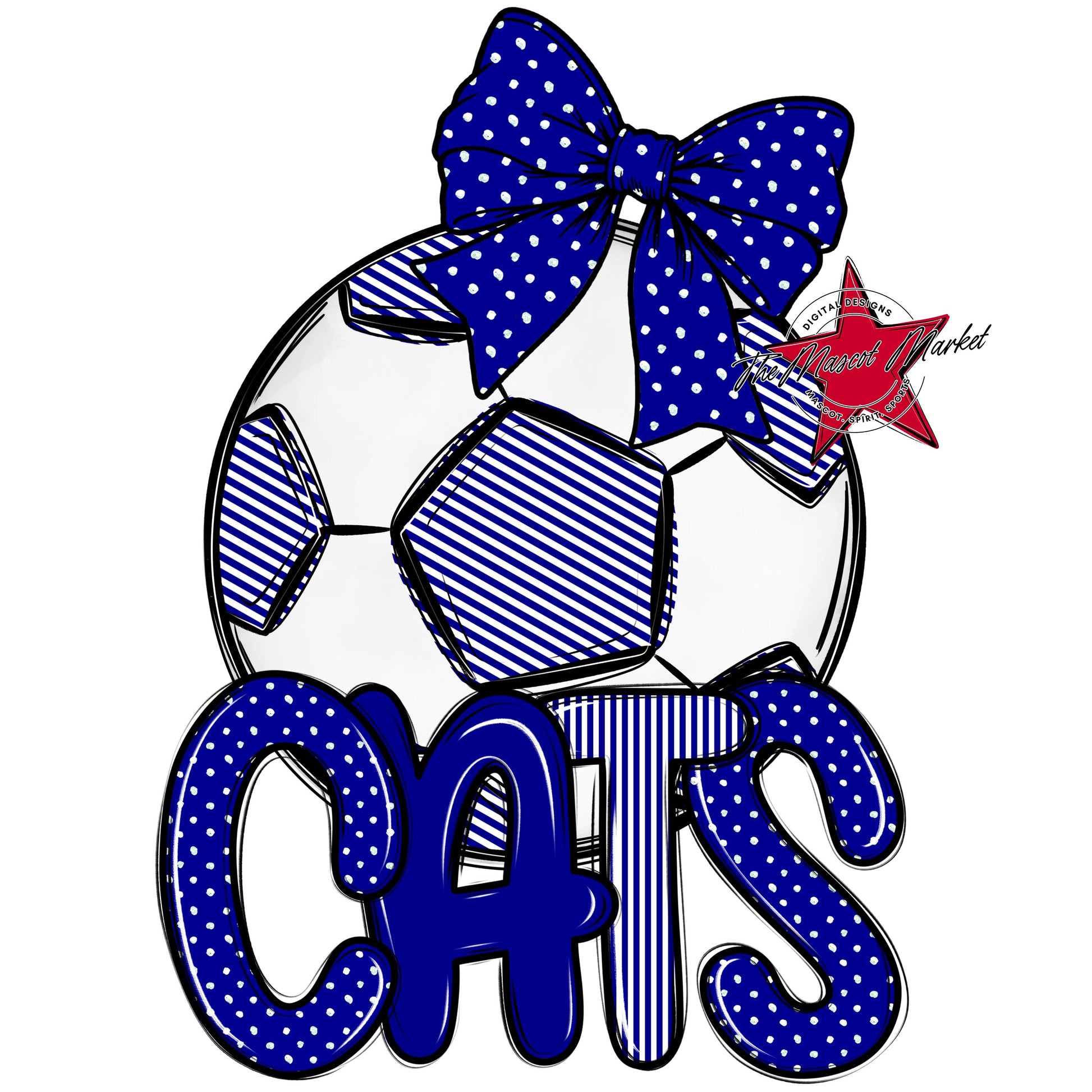 Cats Soccer Spirit Design-Blue