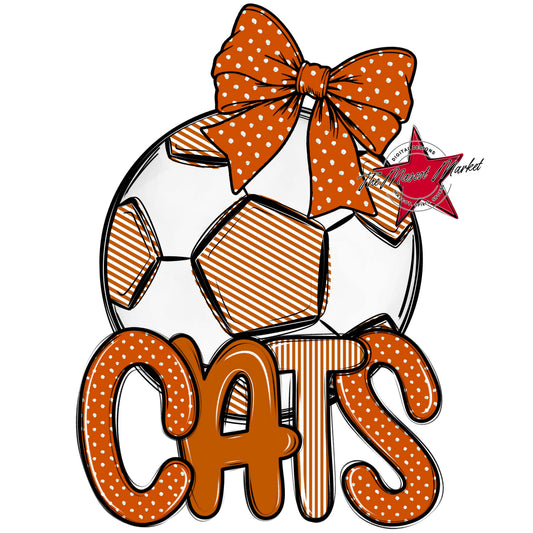 Cats Soccer Spirit Design-Burnt Orange