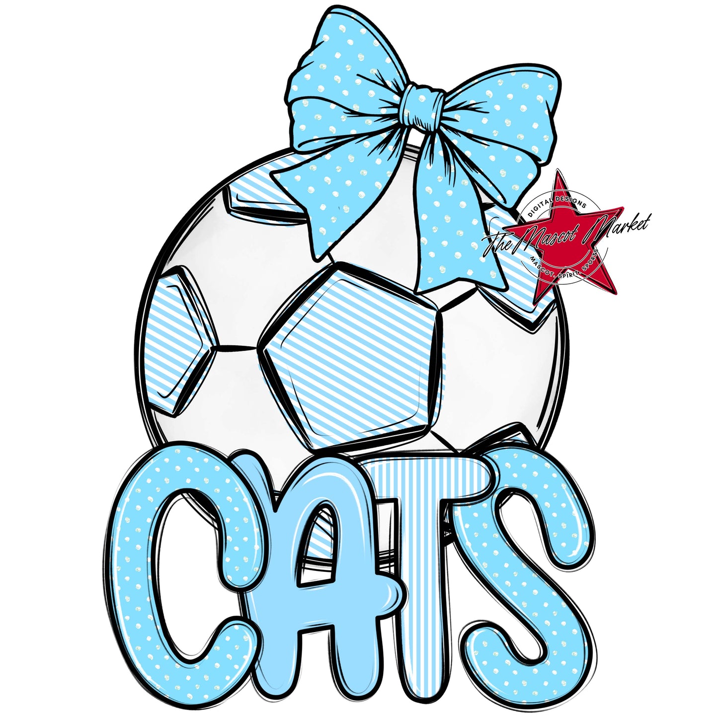 Cats Soccer Spirit Design-Columbia Blue