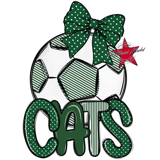 Cats Soccer Spirit Design-Green