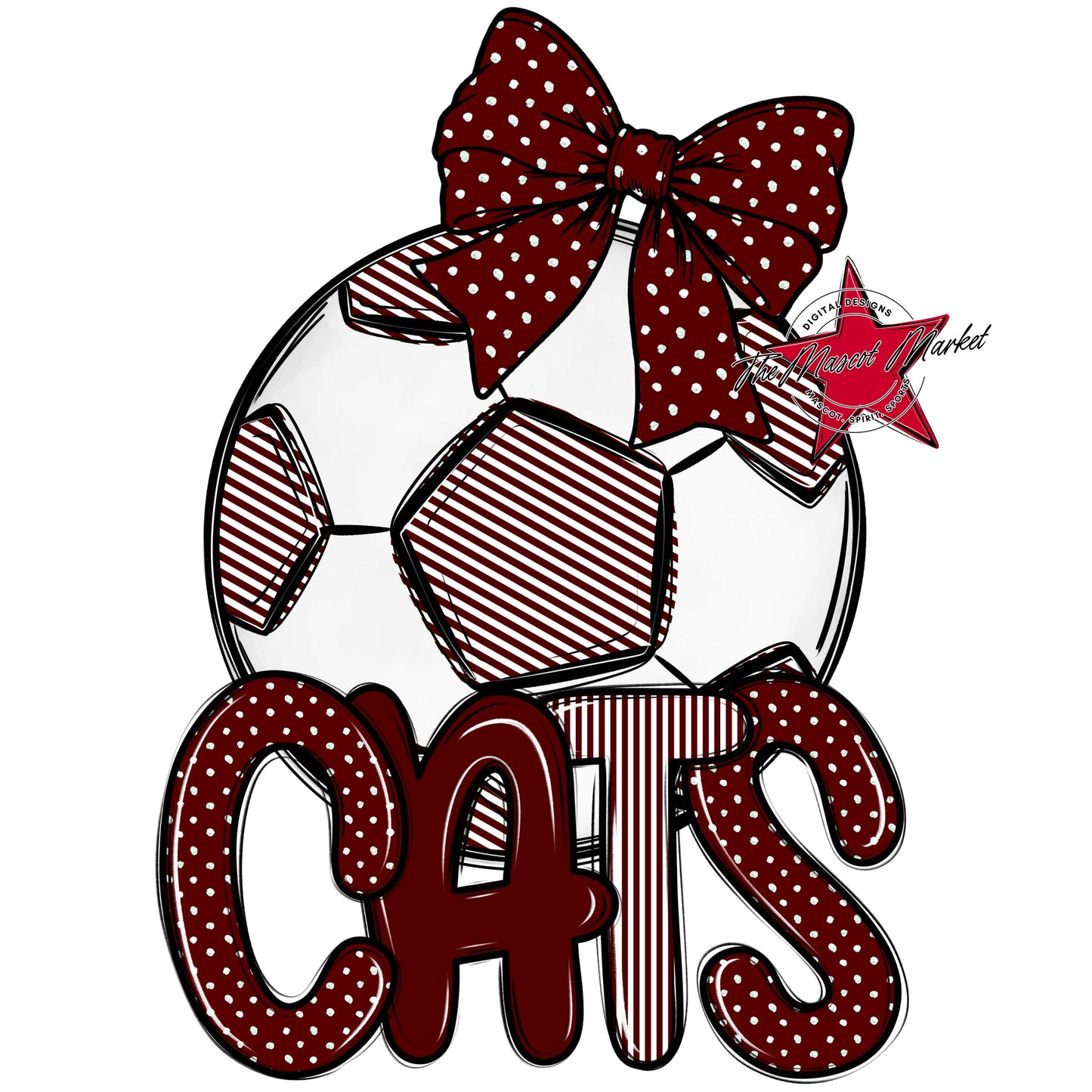 Cats Soccer Spirit Design-Maroon