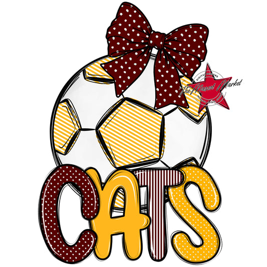 Cats Soccer Spirit Design-Maroon & Yellow