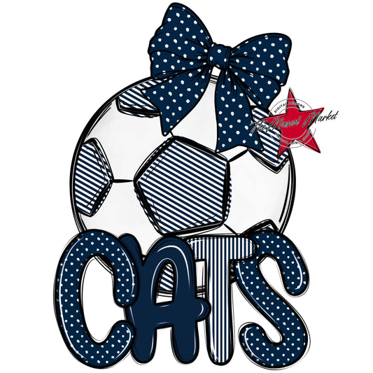 Cats Soccer Spirit Design-Navy