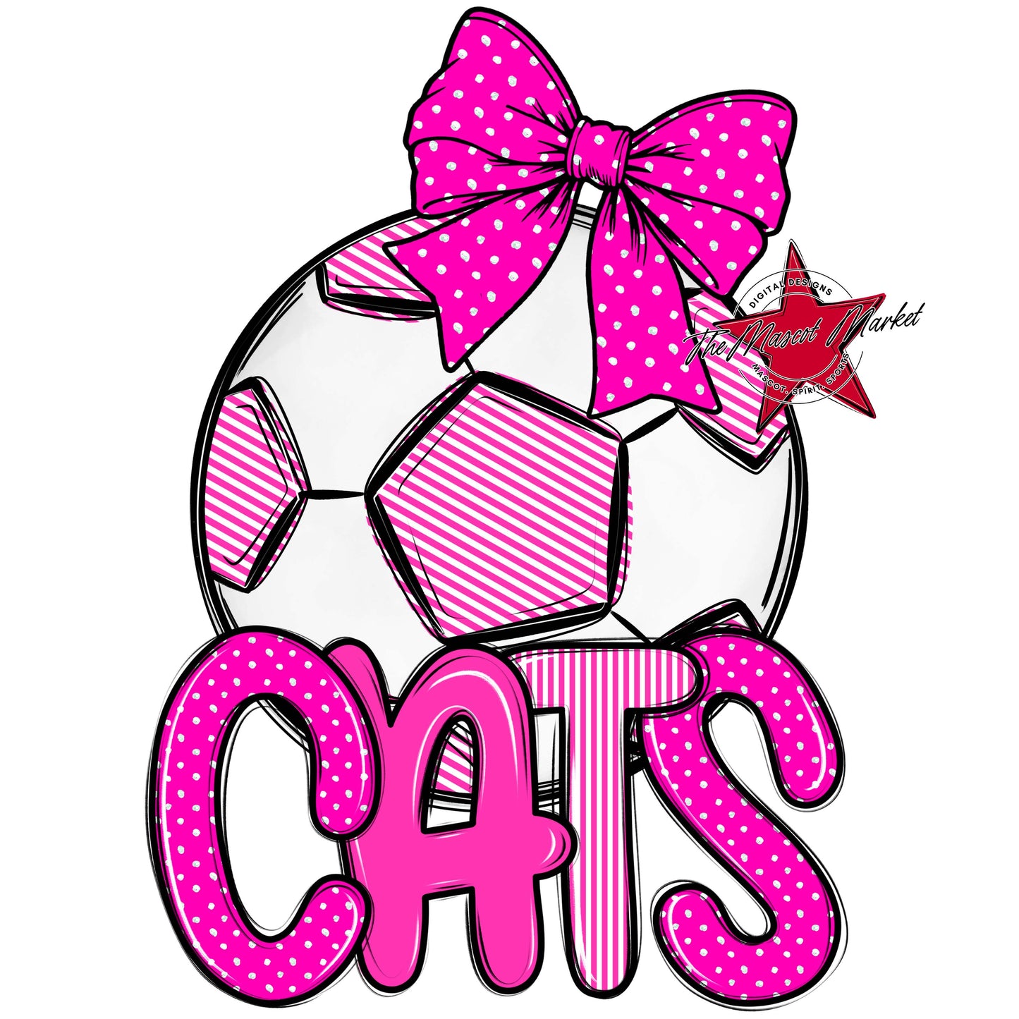 Cats Soccer Spirit Design-Pink