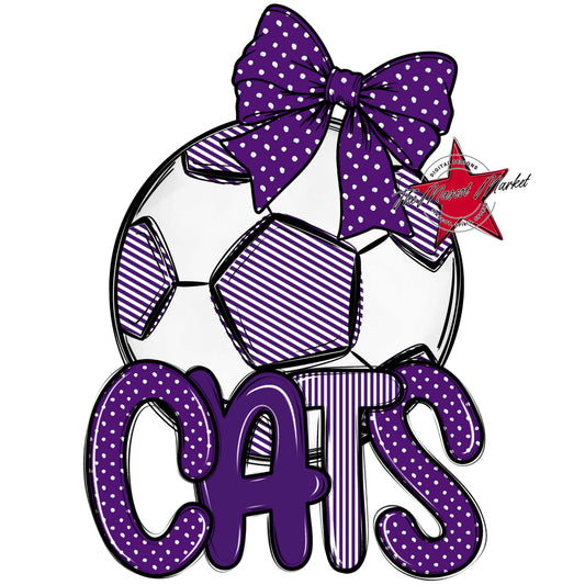 Cats Soccer Spirit Design-Purple