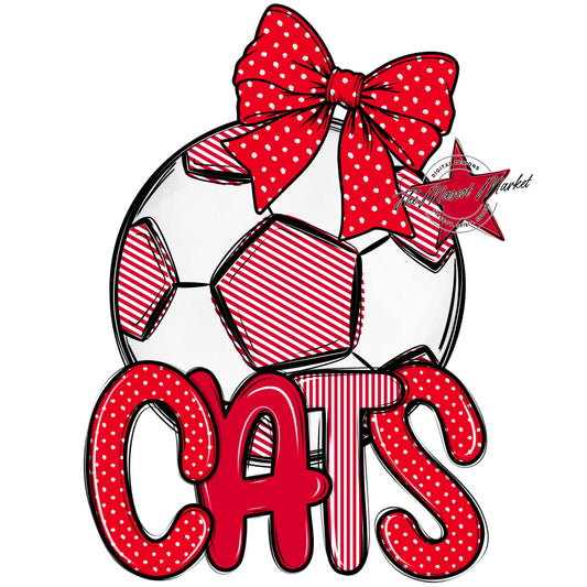 Cats Soccer Spirit Design-Red