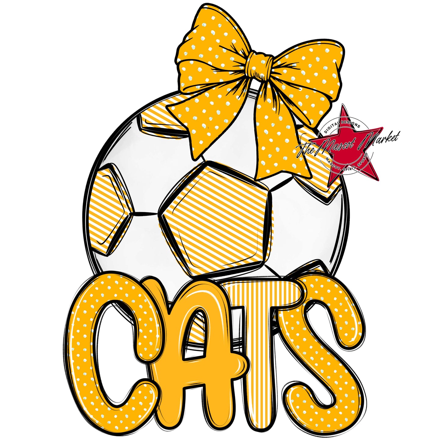 Cats Soccer Spirit Design-Yellow