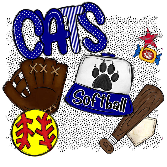 Cats Softball Spirit-Blue