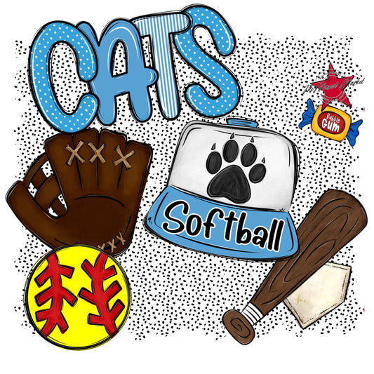 Cats Softball Spirit-Carolina Blue