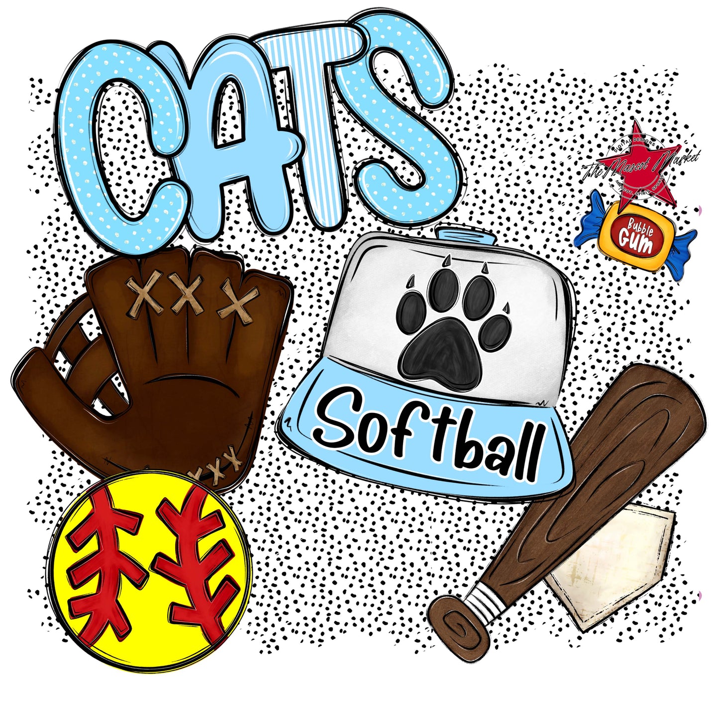 Cats Softball Spirit-Columbia Blue