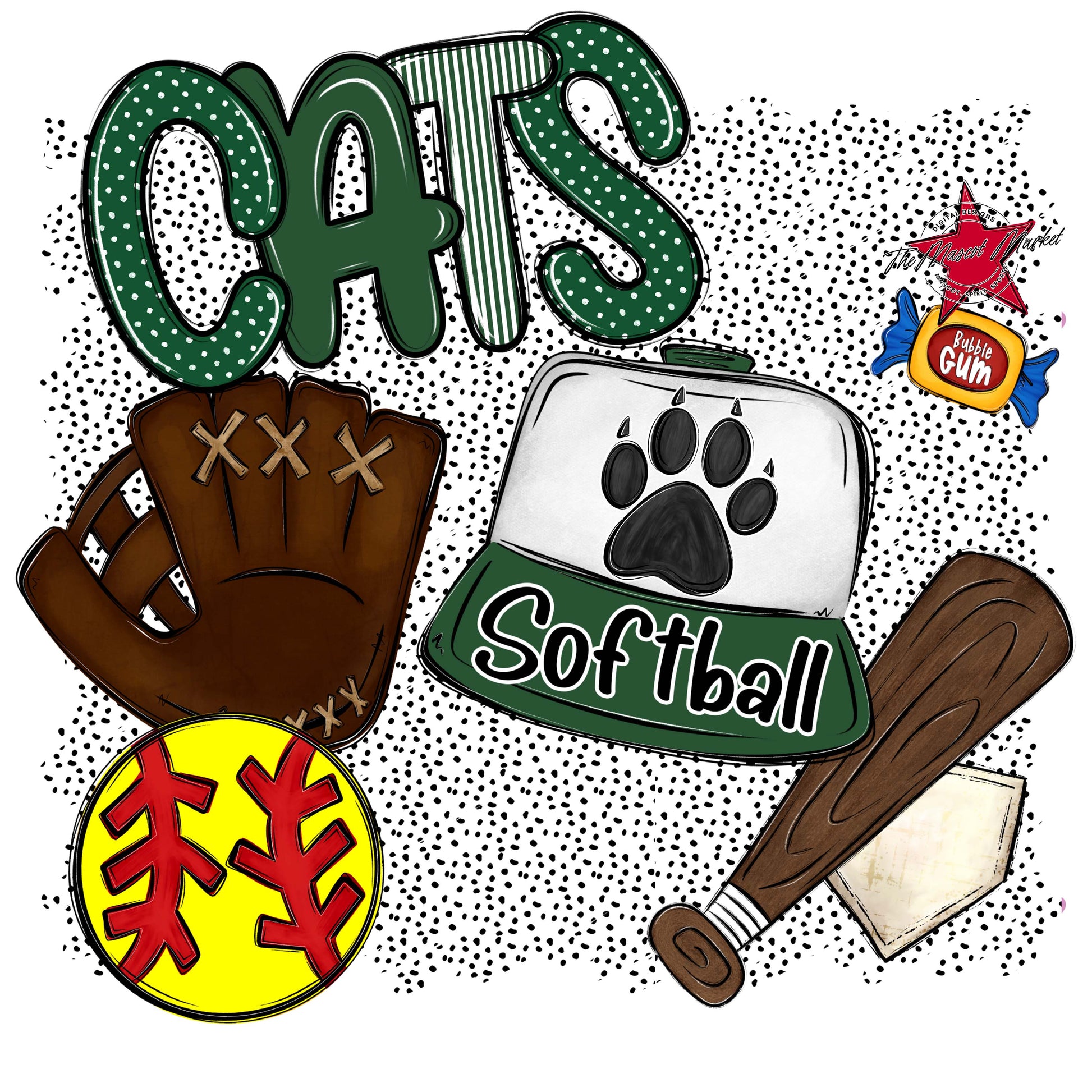 Cats Softball Spirit-Green