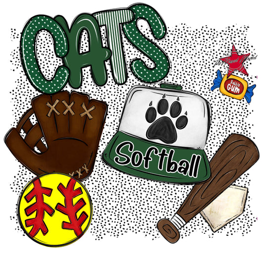 Cats Softball Spirit-Green