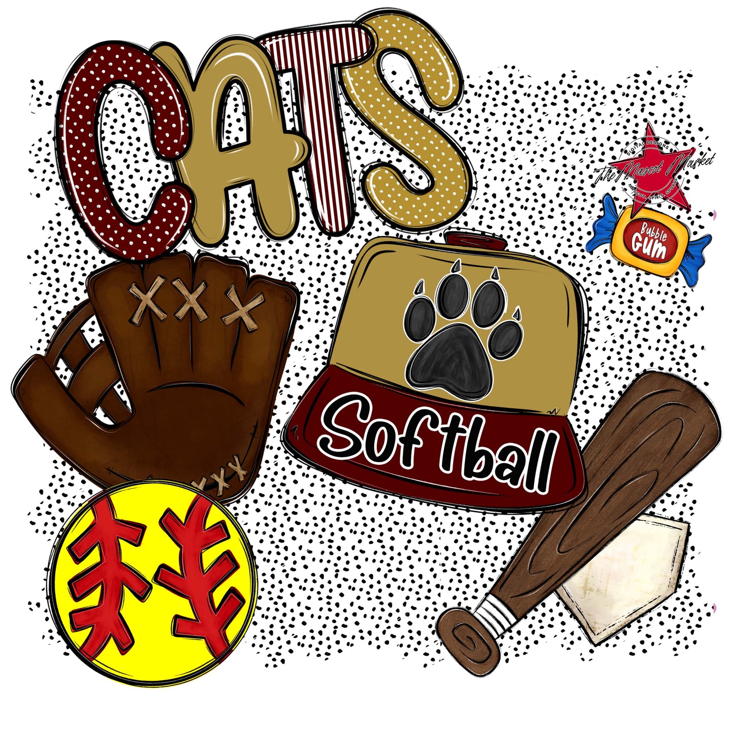 Cats Softball Spirit-Maroon & Gold