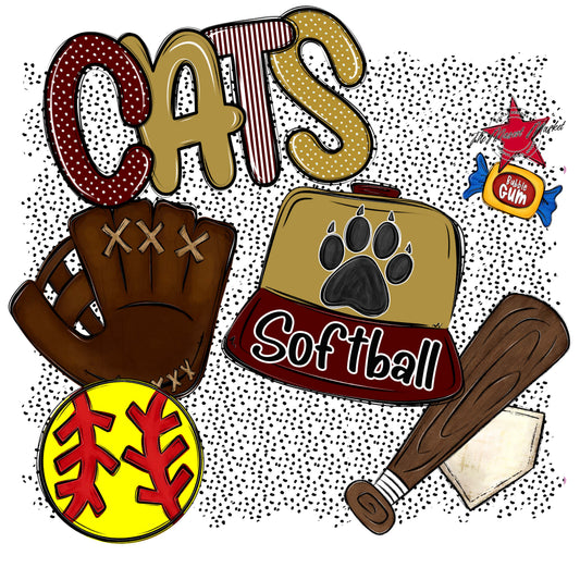 Cats Softball Spirit-Maroon & Gold