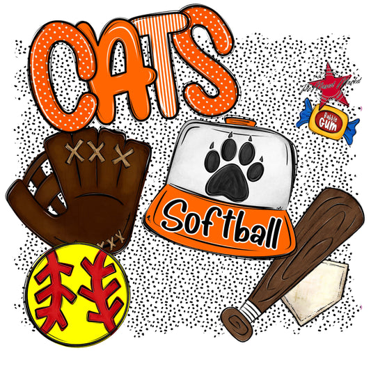 Cats Softball Spirit-Orange