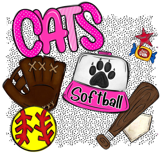 Cats Softball Spirit-Pink