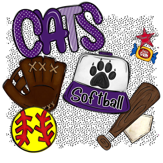 Cats Softball Spirit-Purple