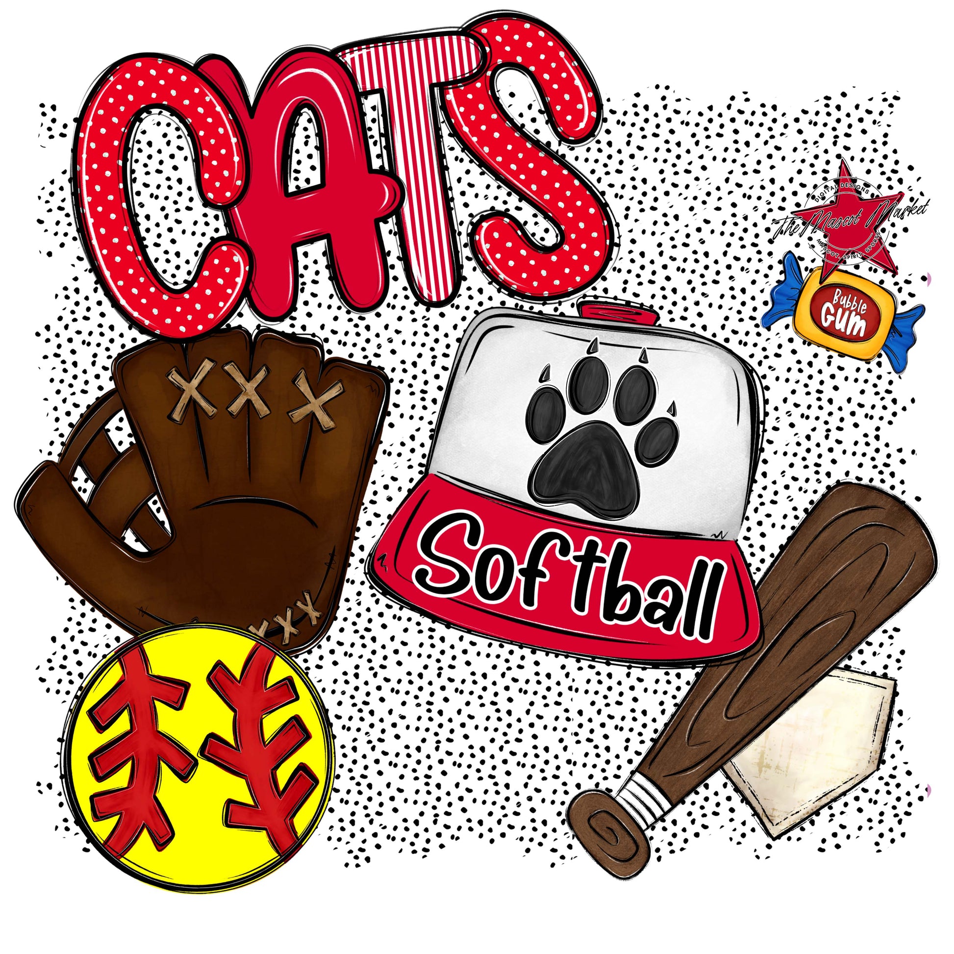 Cats Softball Spirit-Red