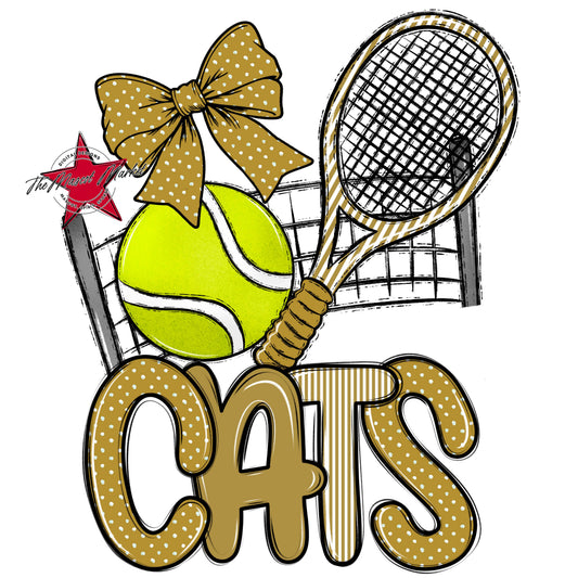 Cats Tennis Spirit Design-Gold
