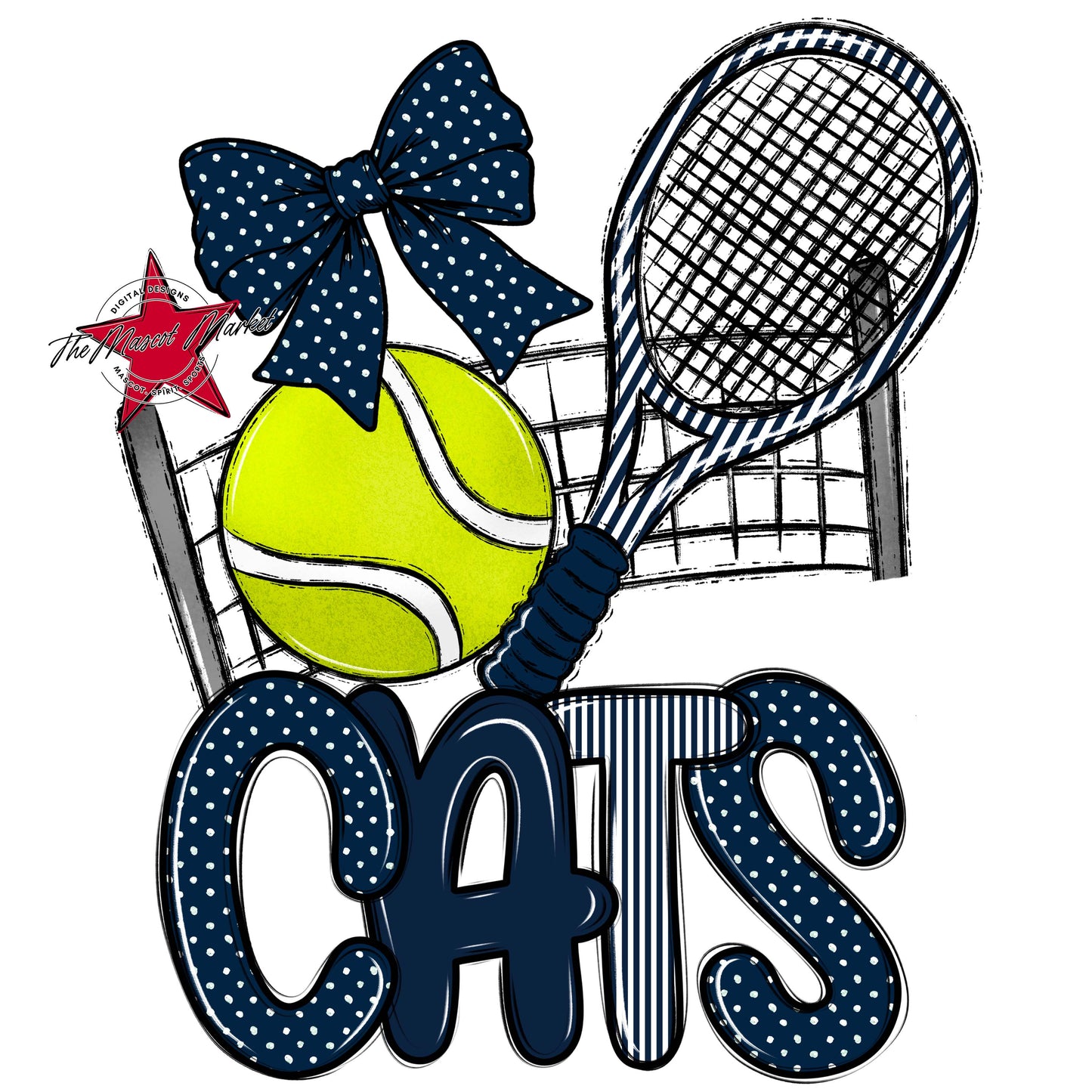 Cats Tennis Spirit Design-Navy