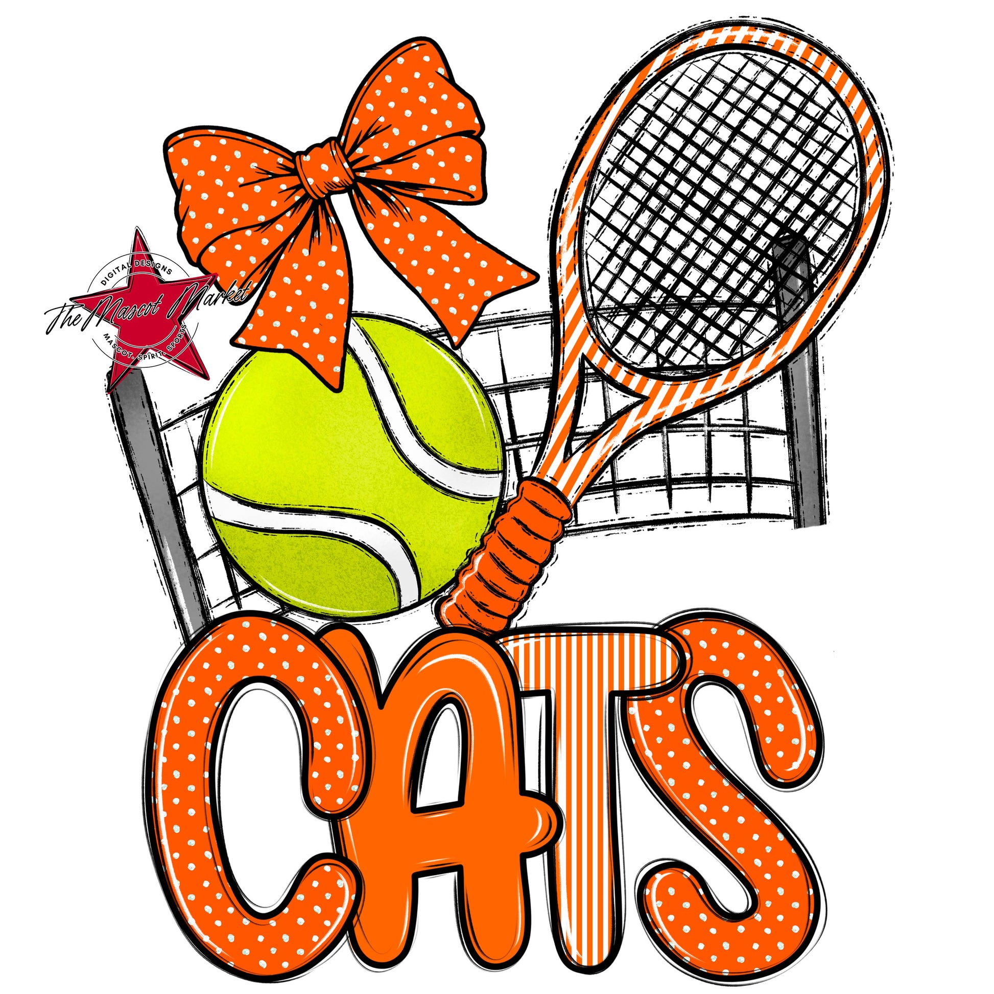 Cats Tennis Spirit Design-Orange