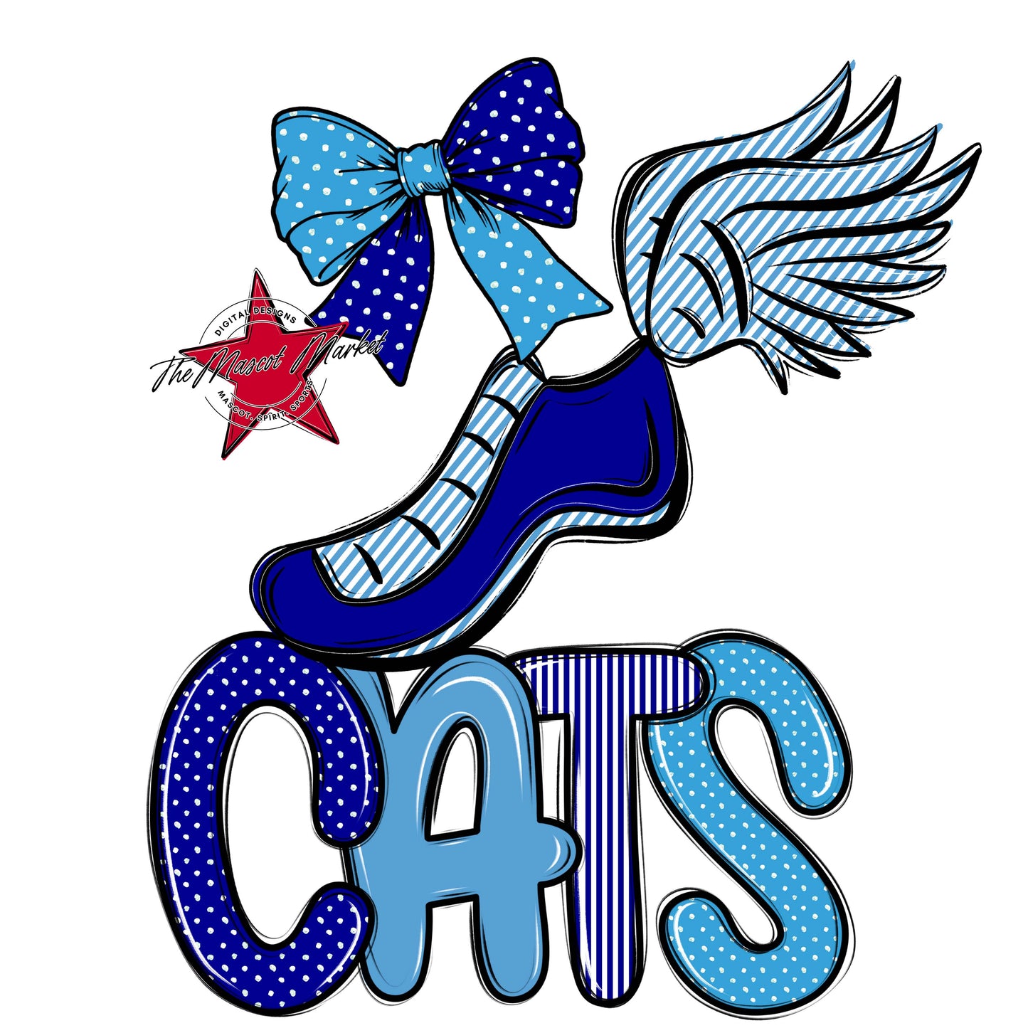 Cats Track Spirit Design-Blue & Carolina Blue