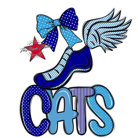 Cats Track Spirit Design-Blue & Carolina Blue