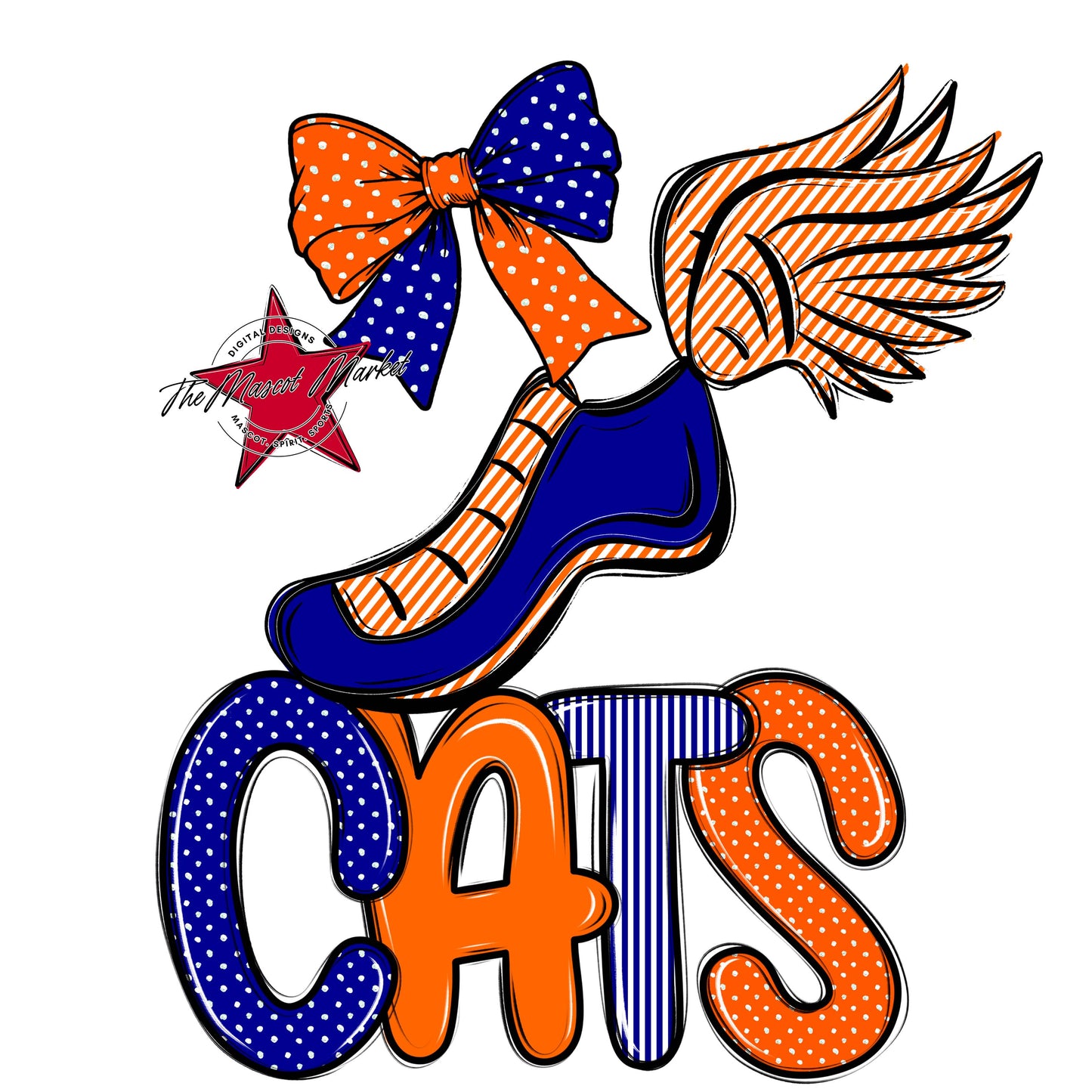 Cats Track Spirit Design-Blue & Orange