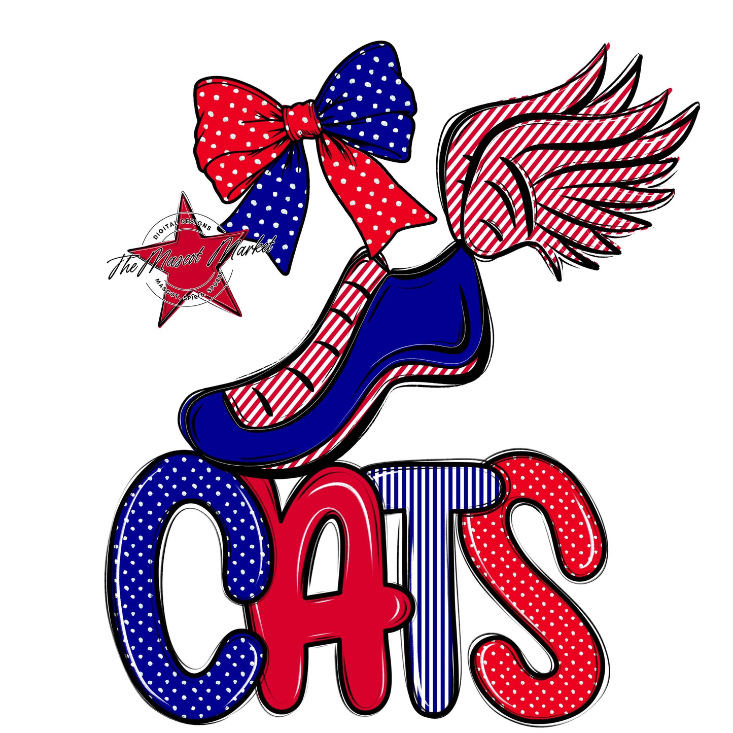 Cats Track Spirit Design-Blue & Red