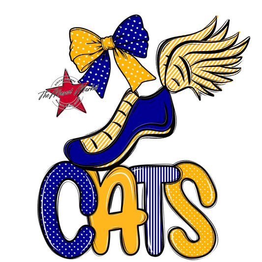 Cats Track Spirit Design-Blue & Yellow