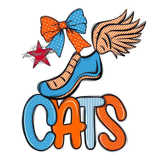 Cats Track Spirit Design-Carolina Blue & Orange
