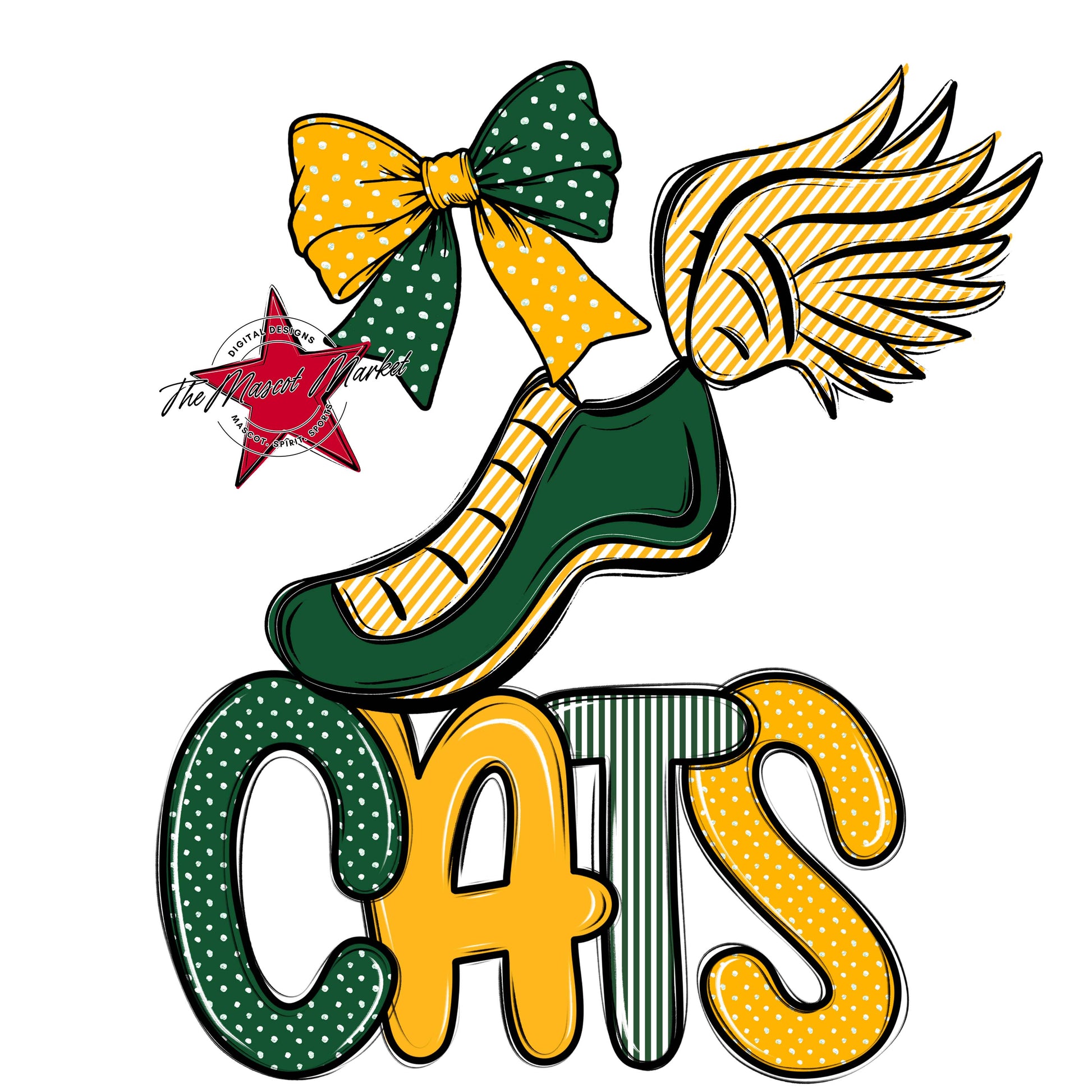 Cats Track Spirit Design-Green & Yellow