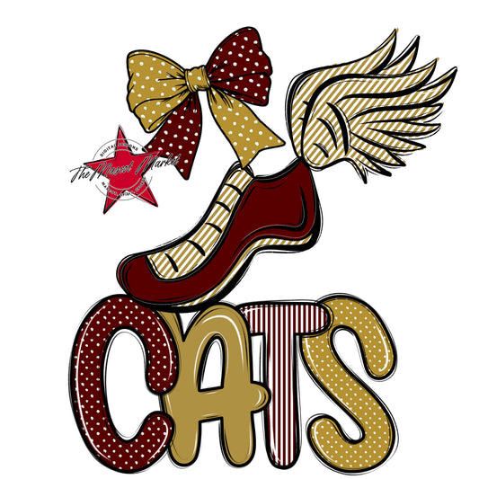 Cats Track Spirit Design-Maroon & Gold