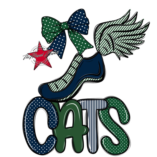 Cats Track Spirit Design-Navy & Green