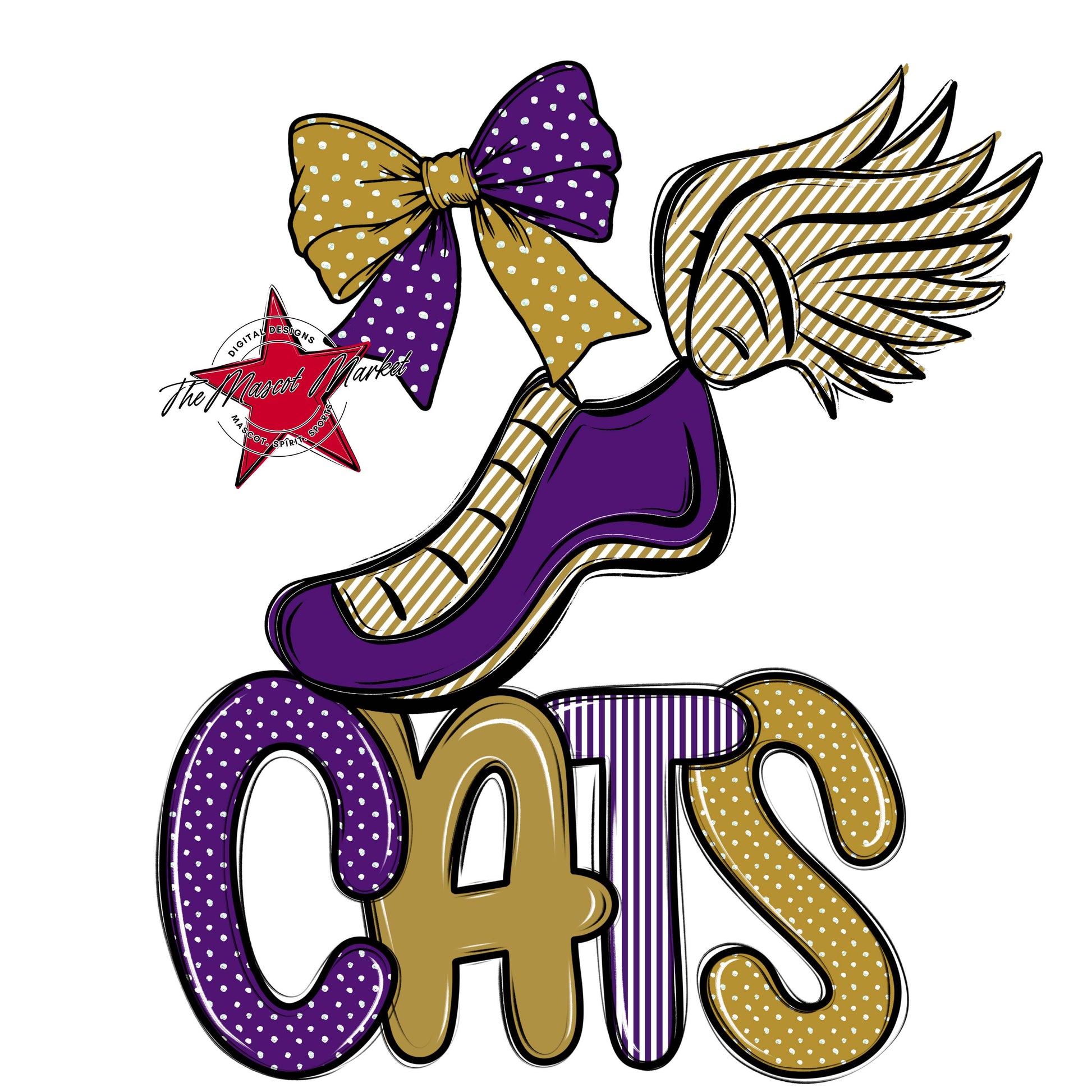 Cats Track Spirit Design-Purple & Gold