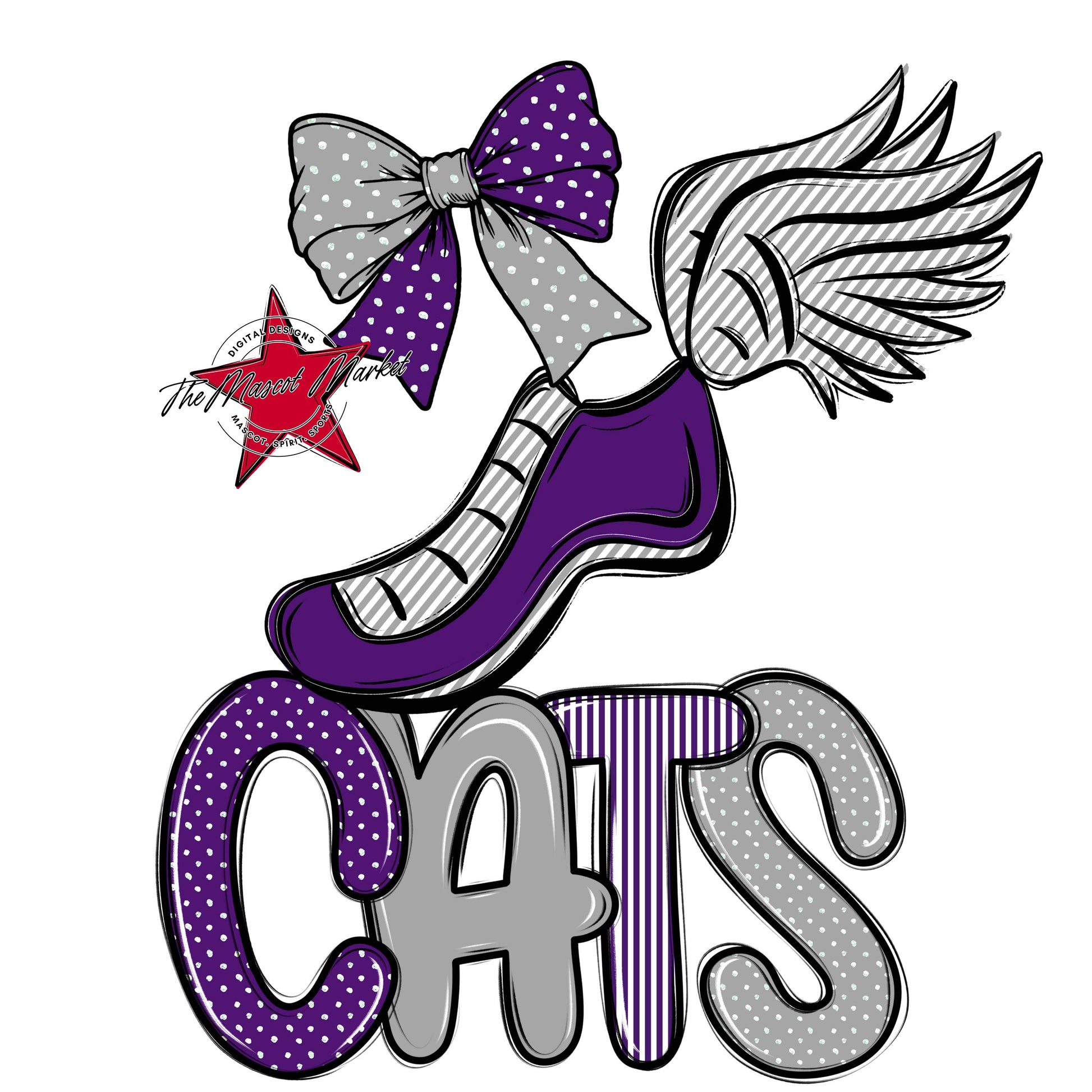 Cats Track Spirit Design-Purple & Grey