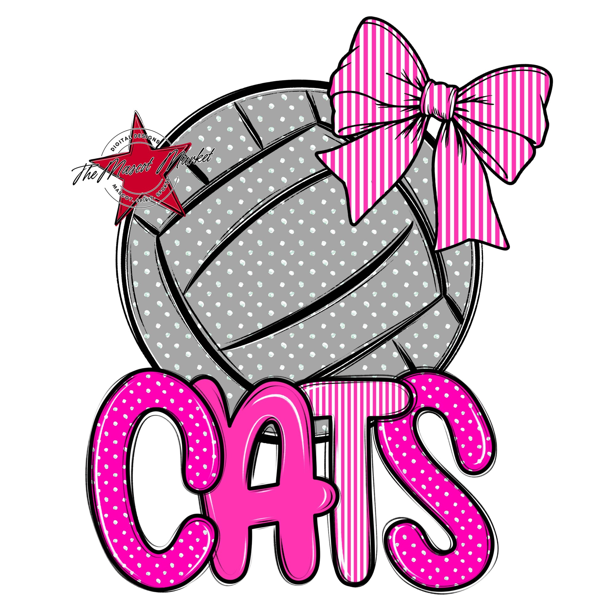 Cats Volleyball Spirit Design-Pink