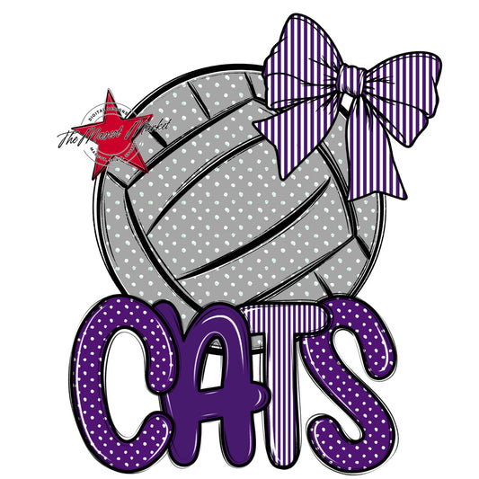 Cats Volleyball Spirit Design-Purple
