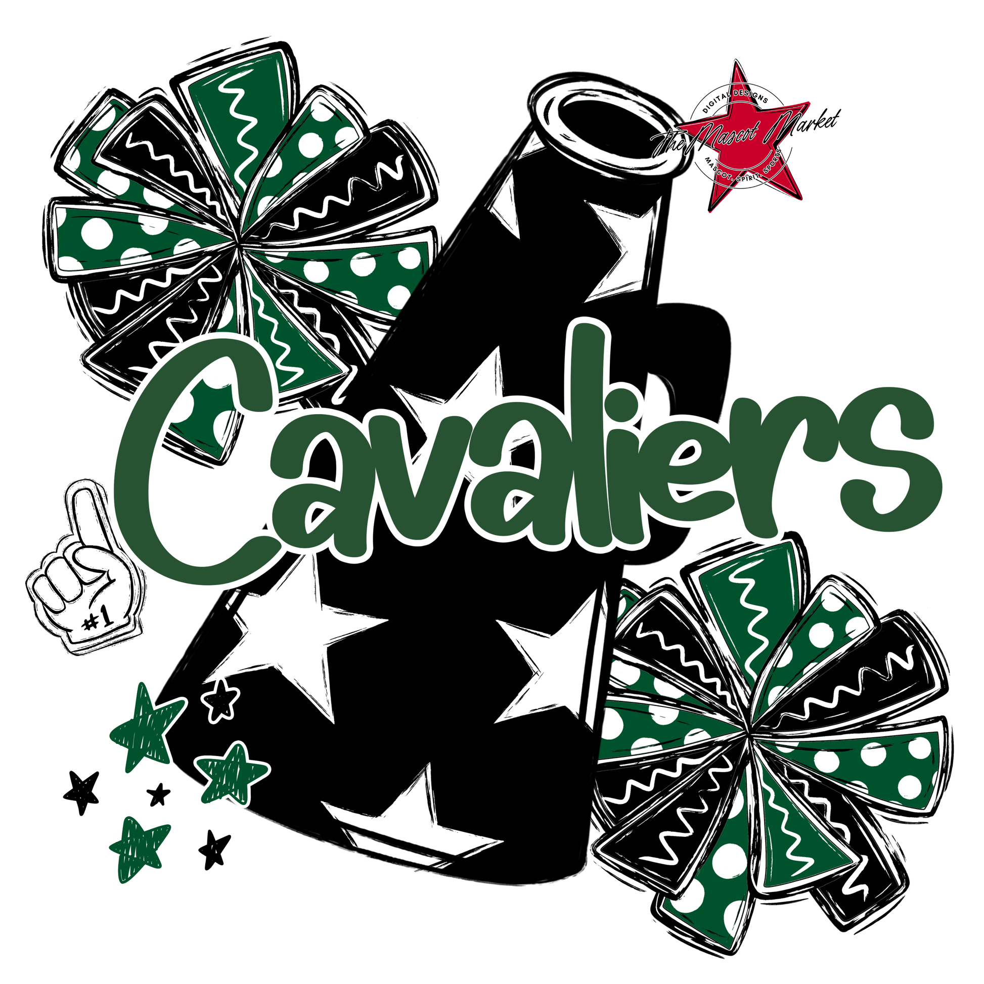 Cavaliers Alpha Megaphone Design-Green