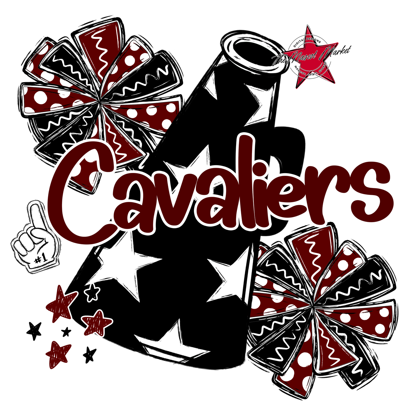 Cavaliers Alpha Megaphone Design-Maroon