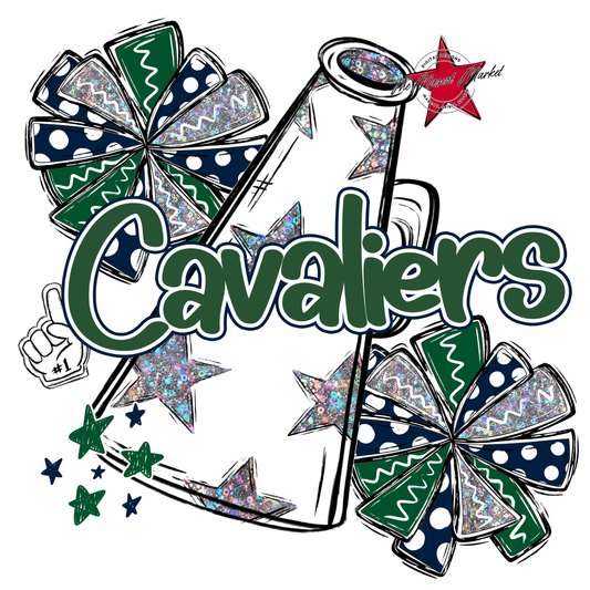 Cavaliers Alpha Megaphone Design-Navy-Green