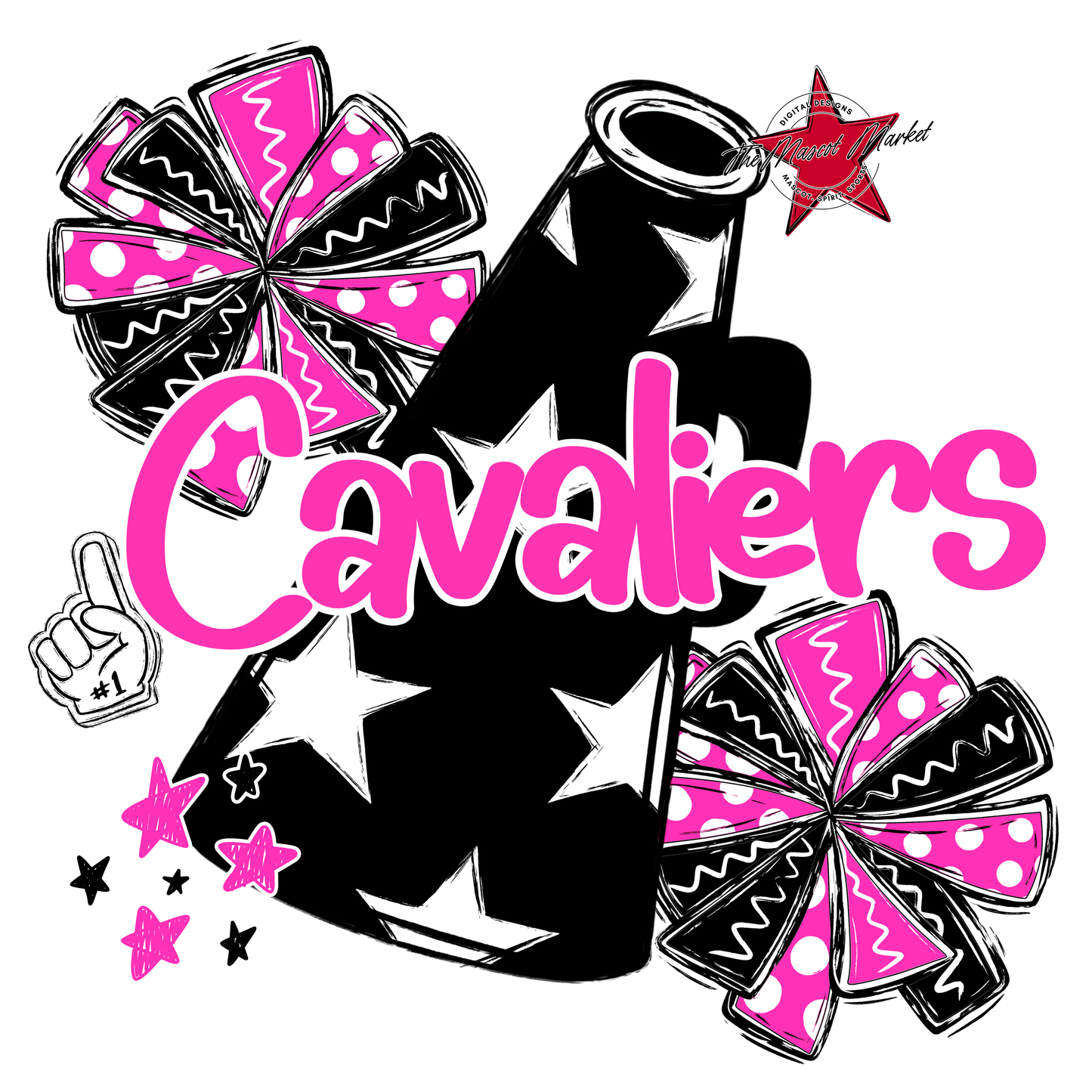 Cavaliers Alpha Megaphone Design-Pink