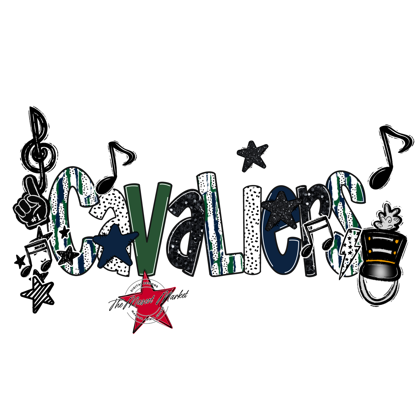 Cavaliers Band Scrape-Navy-Green