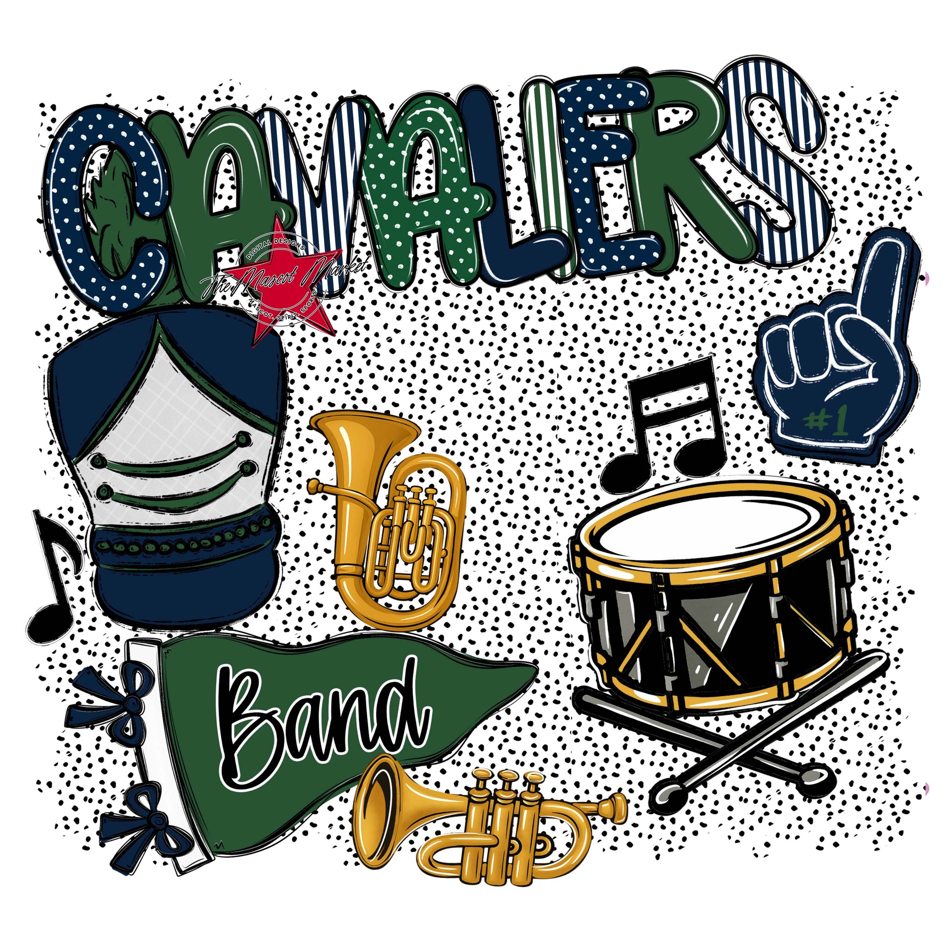 Cavaliers Band Spirit-Navy & Green