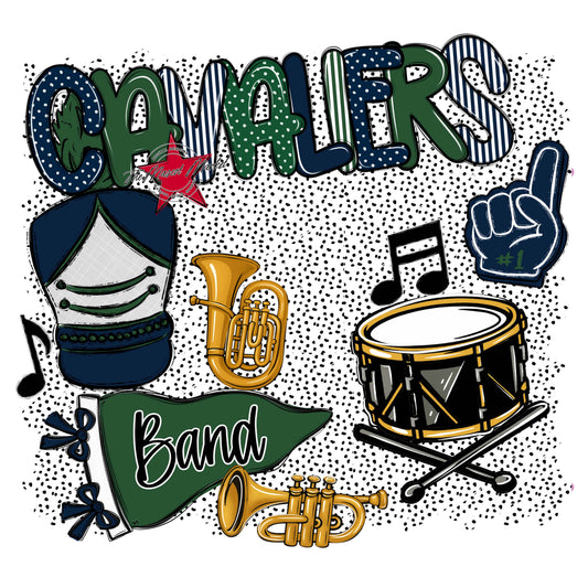 Cavaliers Band Spirit-Navy & Green