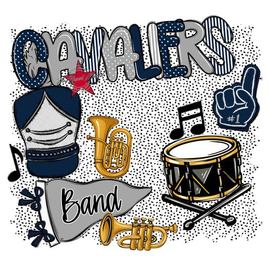 Cavaliers Band Spirit-Navy & Grey